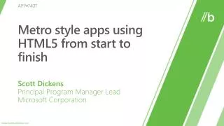 Metro style apps using HTML5 from start to finish