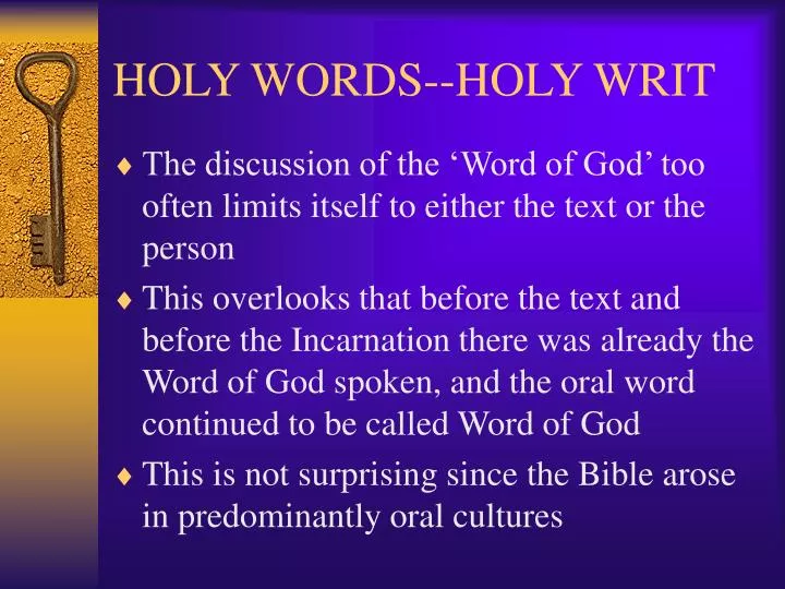 holy words holy writ