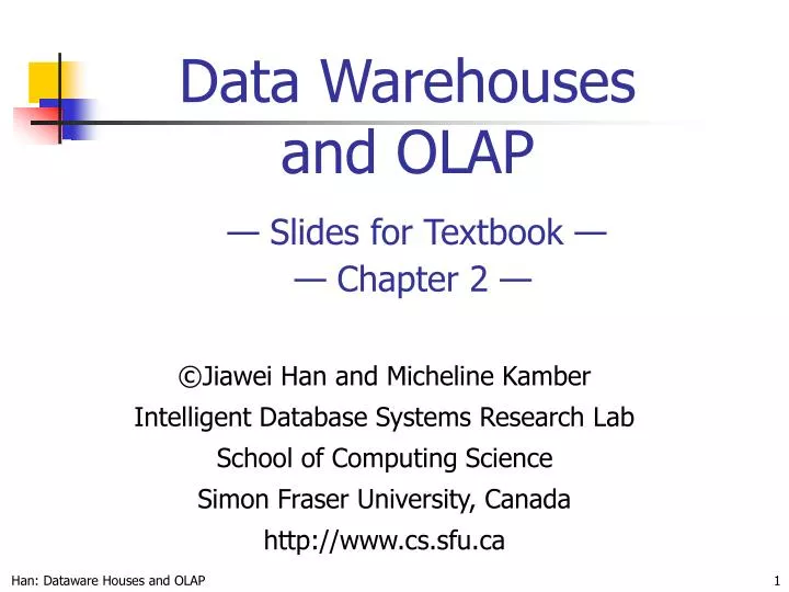 data warehouses and olap slides for textbook chapter 2