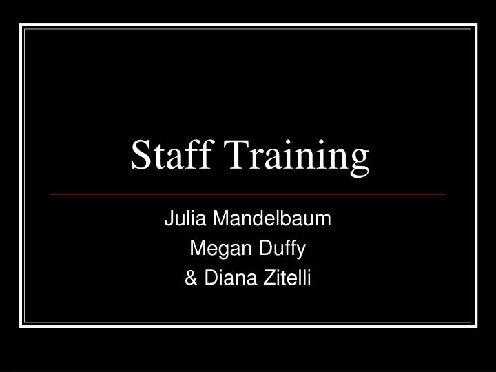 staff training