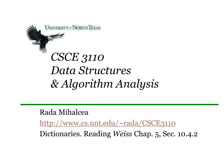 csce 3110 data structures algorithm analysis