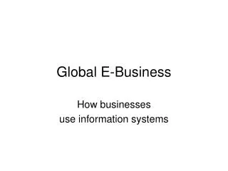 Global E-Business