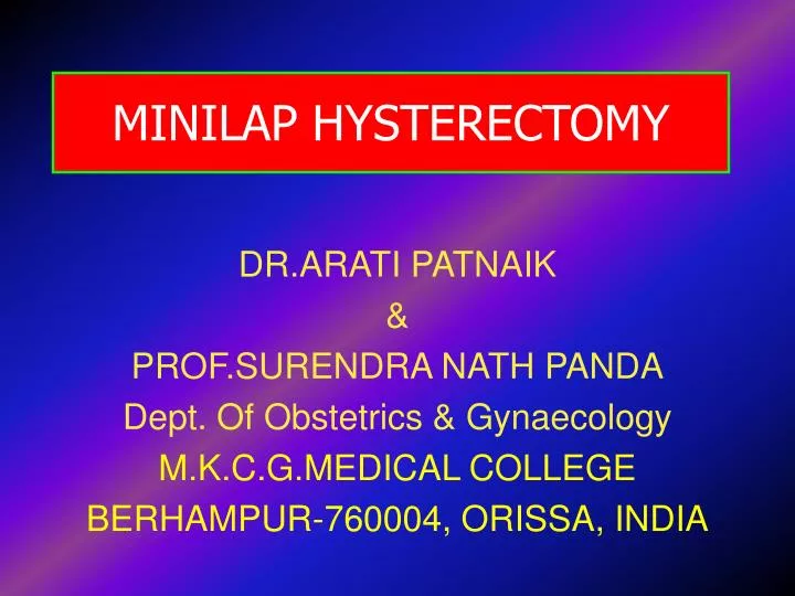 minilap hysterectomy