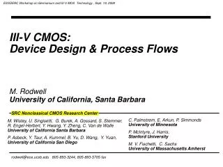 III-V CMOS: Device Design &amp; Process Flows