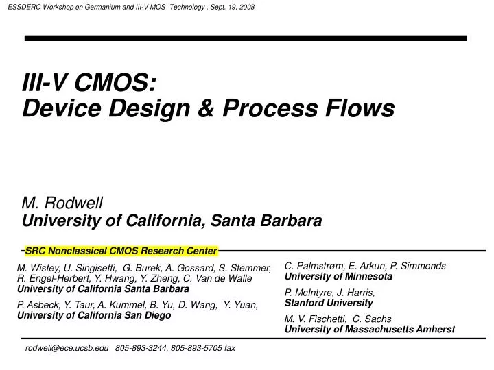 iii v cmos device design process flows
