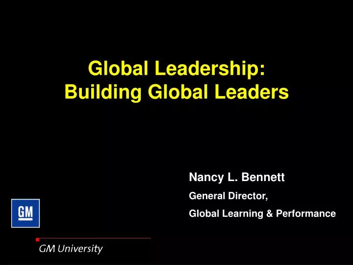 global leadership building global leaders