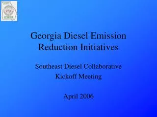 Georgia Diesel Emission Reduction Initiatives