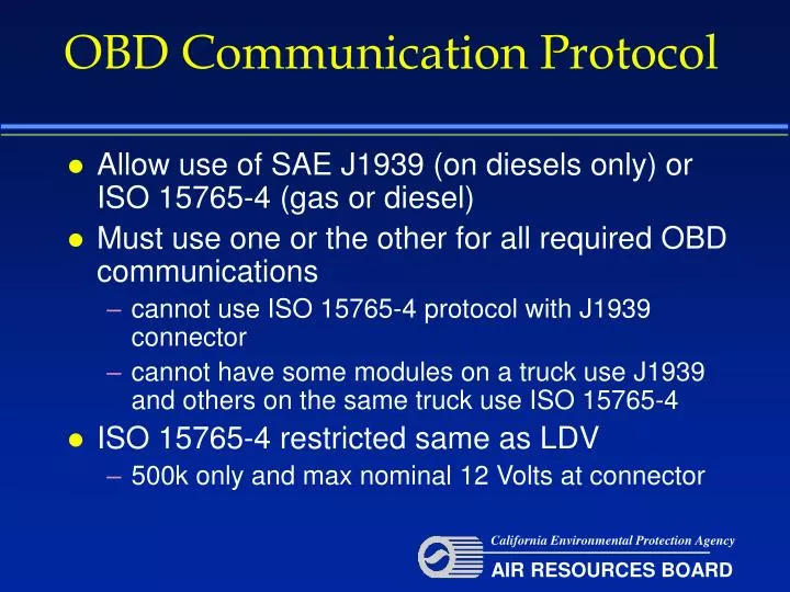 obd communication protocol