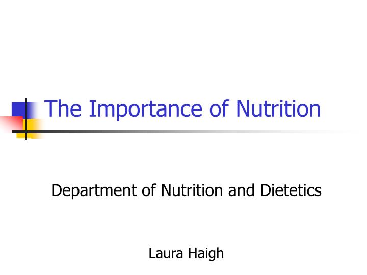 the importance of nutrition