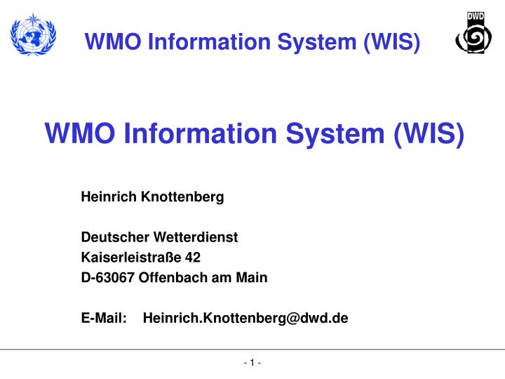 wmo information system wis