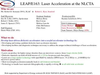 LEAP/E163: Laser Acceleration at the NLCTA