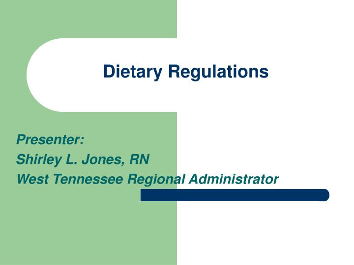 dietary regulations