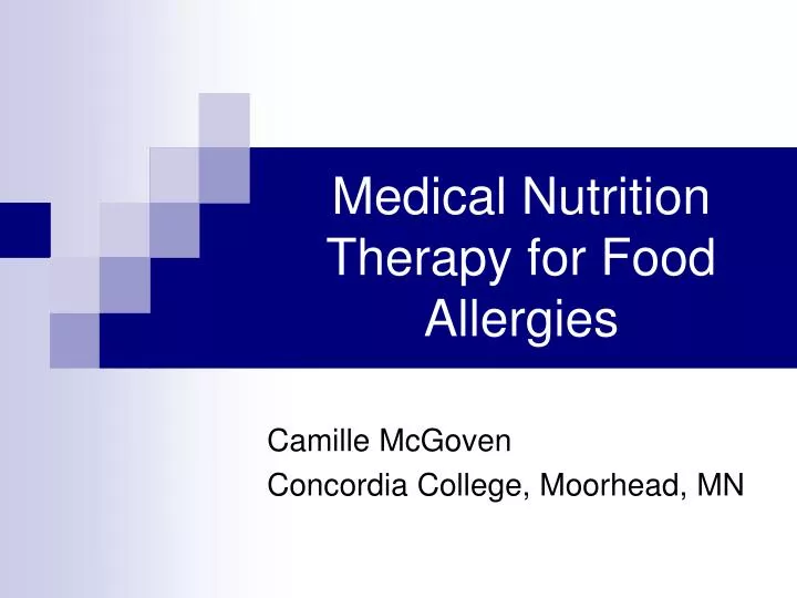 medical nutrition therapy for food allergies