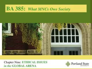 BA 385: What MNCs Owe Society