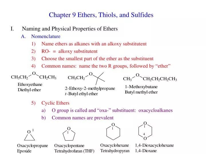 chapter 9 ethers thiols and sulfides