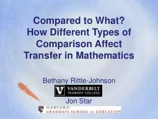 Compared to What? How Different Types of Comparison Affect Transfer in Mathematics