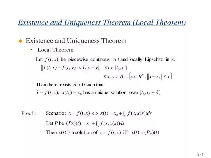 existence and uniqueness theorem local theorem