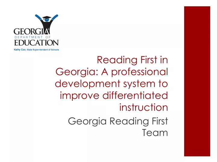 reading first in georgia a professional development system to improve differentiated instruction