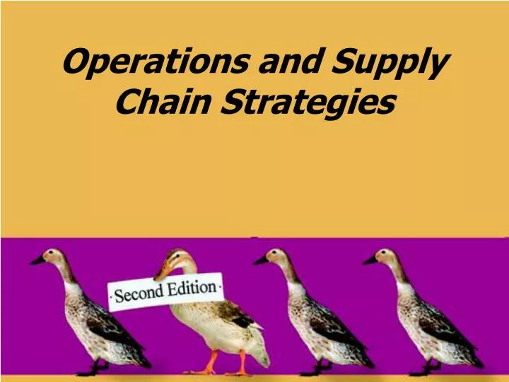 operations and supply chain strategies