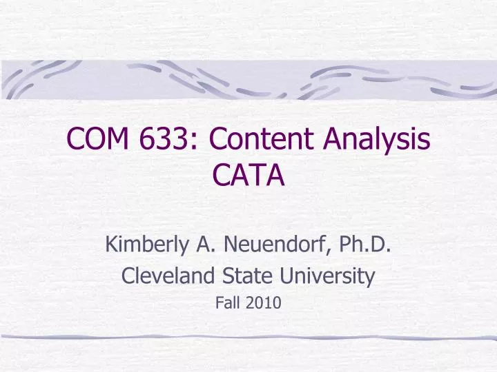 com 633 content analysis cata