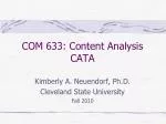COM 633: Content Analysis CATA - slide 1