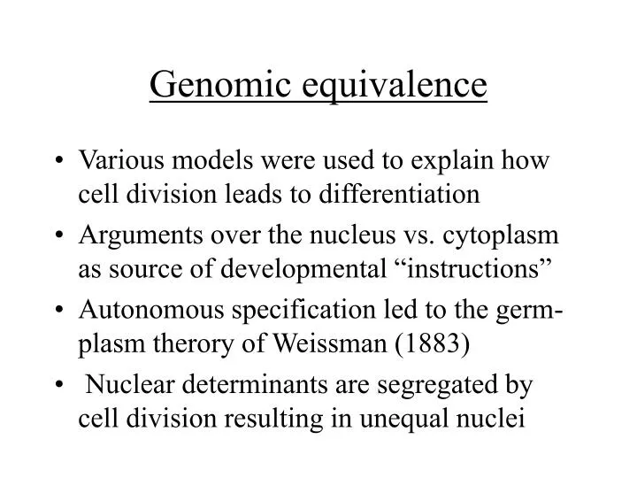 genomic equivalence