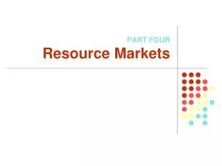 PART FOUR Resource Markets