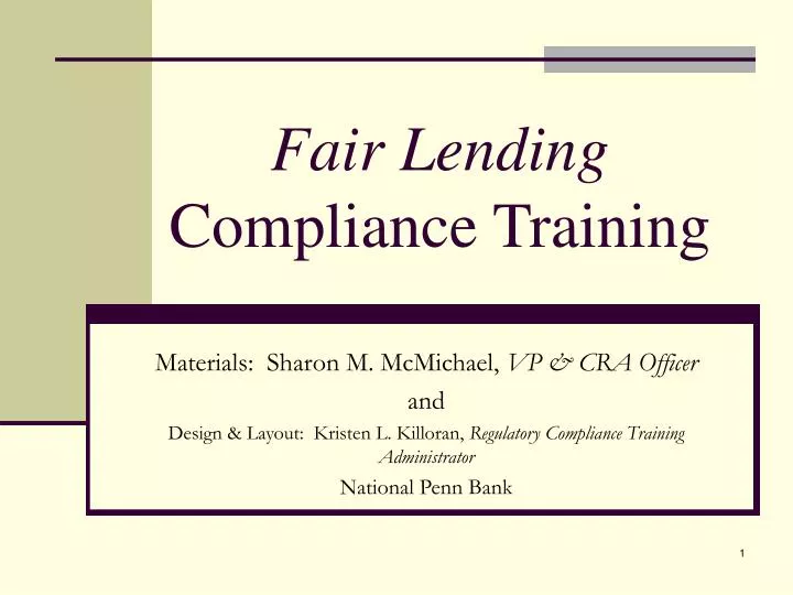 fair lending compliance training