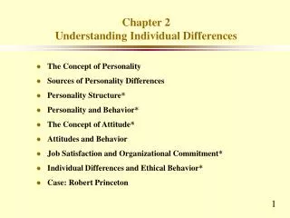 Chapter 2 Understanding Individual Differences