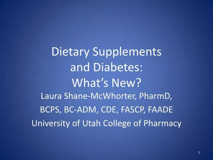 dietary supplements and diabetes what s new