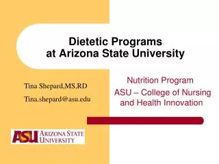 Dietetic Programs at Arizona State University