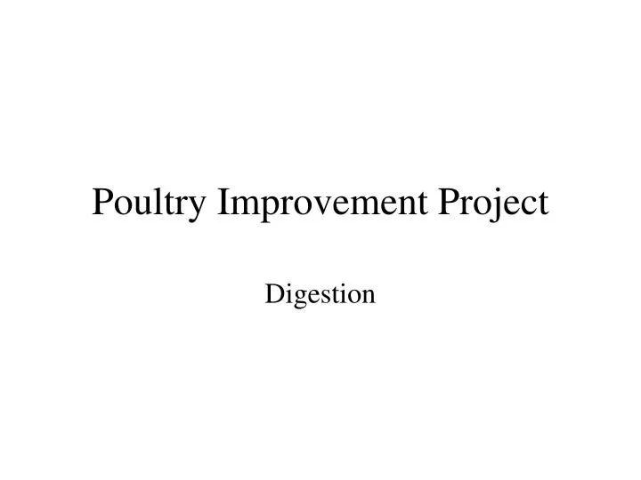 poultry improvement project