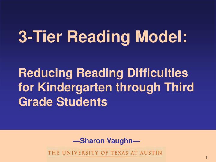 3 tier reading model reducing reading difficulties for kindergarten through third grade students