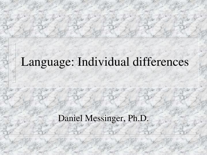language individual differences