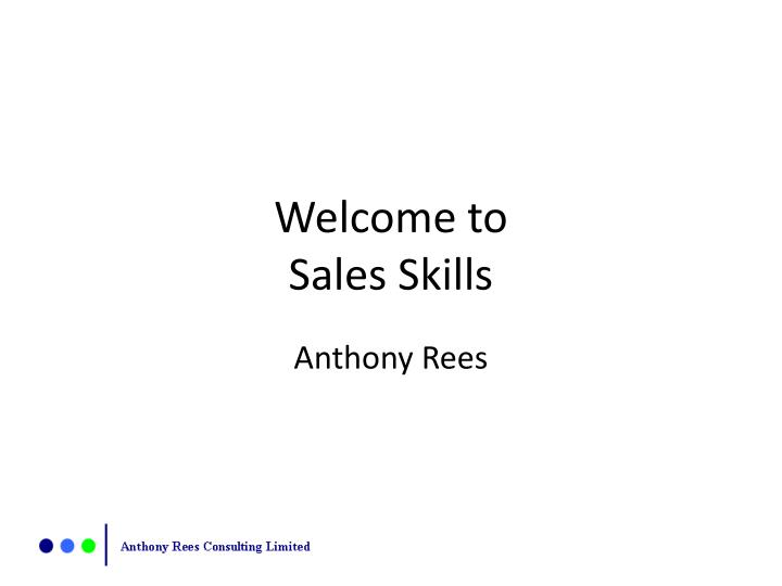 welcome to sales skills