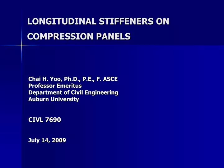 longitudinal stiffeners on compression panels