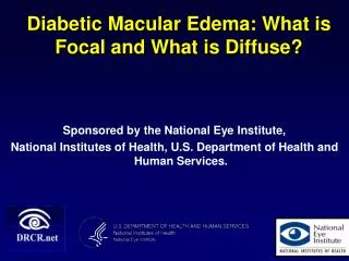 Diabetic Macular Edema: What is Focal and What is Diffuse?