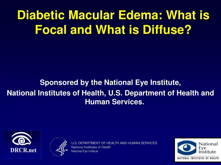 diabetic macular edema what is focal and what is diffuse