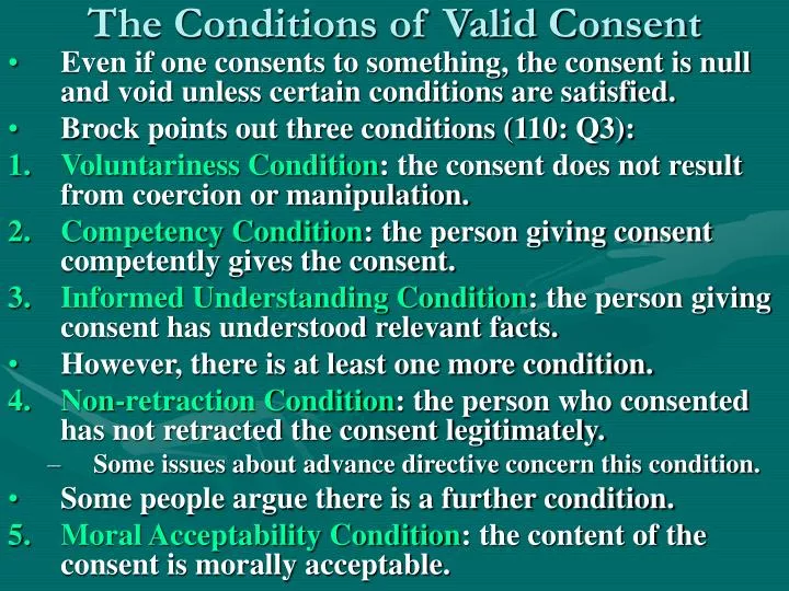 the conditions of valid consent