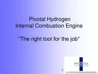 Pivotal Hydrogen Internal Combustion Engine “The right tool for the job”
