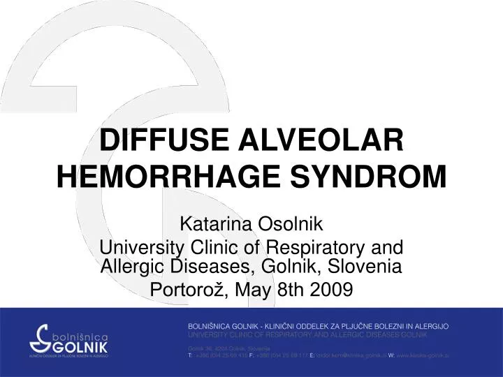 diffuse alveolar hemorrhage syndrom