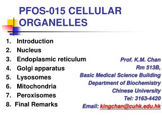 PFOS-015 CELLULAR ORGANELLES