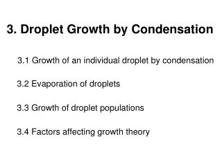 3. Droplet Growth by Condensation