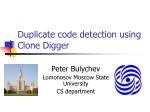 Duplicate code detection using Clone Digger