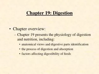 Chapter 19: Digestion