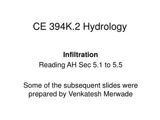 CE 394K.2 Hydrology
