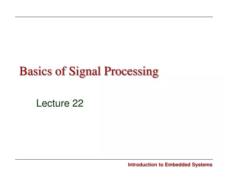 basics of signal processing