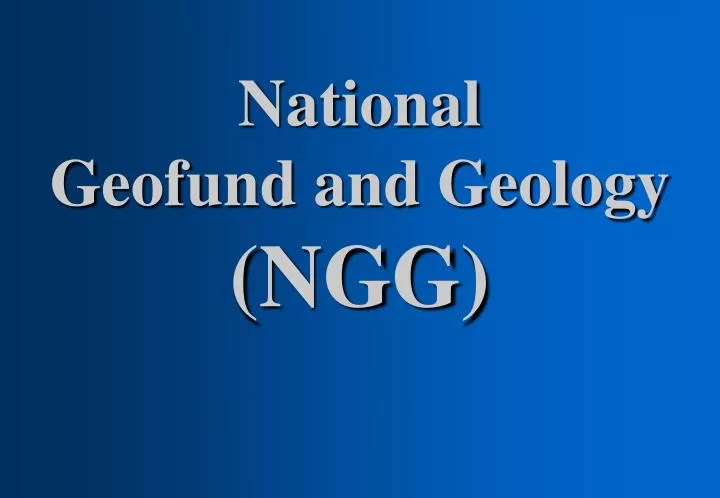 national geofund and geology ngg