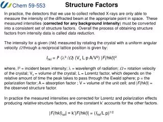 Structure Factors