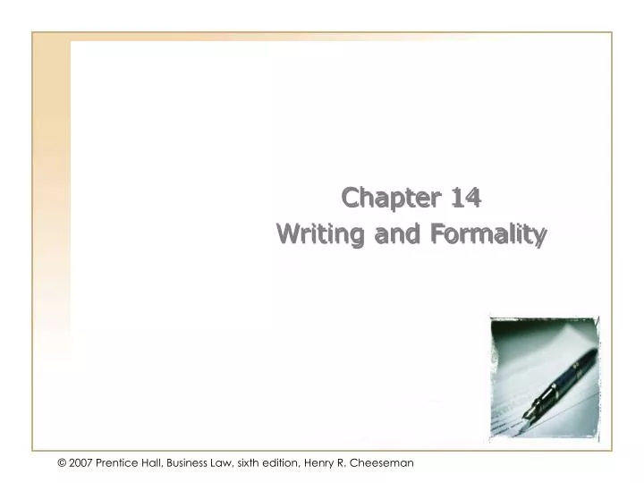 chapter 14 writing and formality